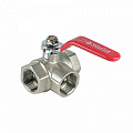 Кран шаровый трехходовой VALFEX 1/2*1/2*1/2&amp;quot; ВР никелерованный