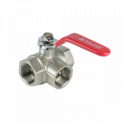 Кран шаровый трехходовой VALFEX 1/2*1/2*1/2&amp;quot; ВР никелерованный