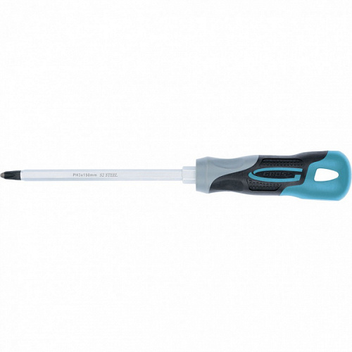 Отвертка крестовая PH3*150 мм, S2,трехкомпонентная/GROSS