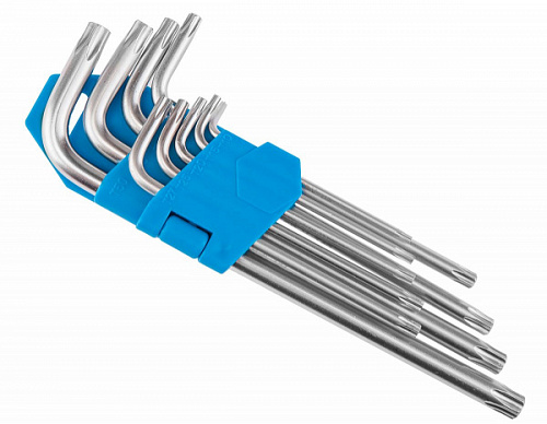 Набор ключей имбусовых TORX T10 - T50 9 шт пластиковый держатель