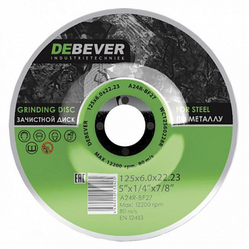 Круг шлифовальный 125*6*22 металл А24R-BF27 Debever
