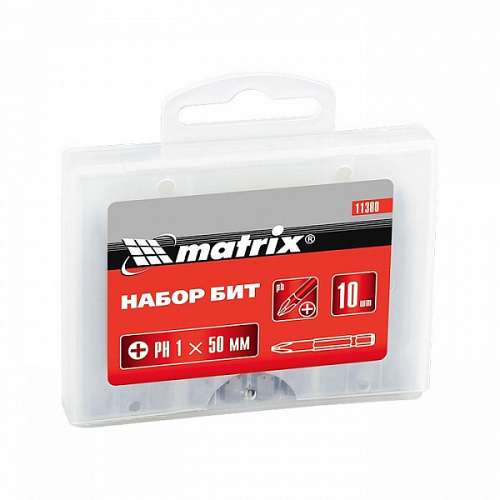 Набор бит РН2*50, сталь 45Х, 10 шт МТХ