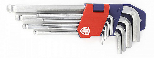 Набор ключей шестигранных WORKPRO 1,5-10 мм CrV 9 шт Ballpoint